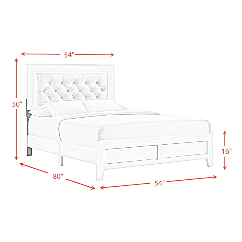 Belinda Full Bed in White
