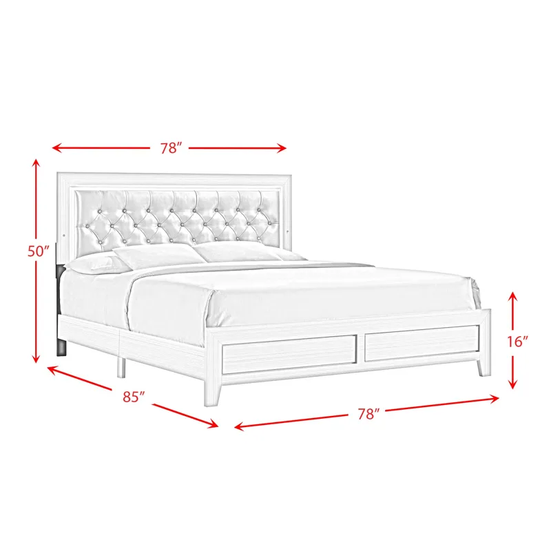 Belinda King Bed in White