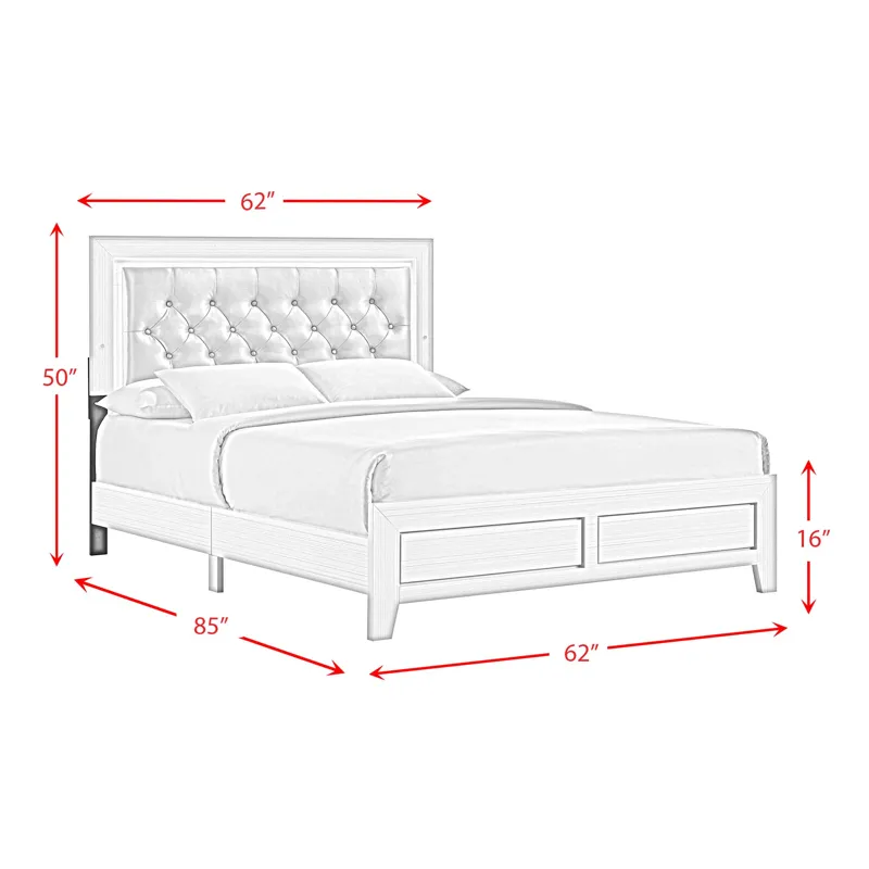 Belinda Queen Bed in White