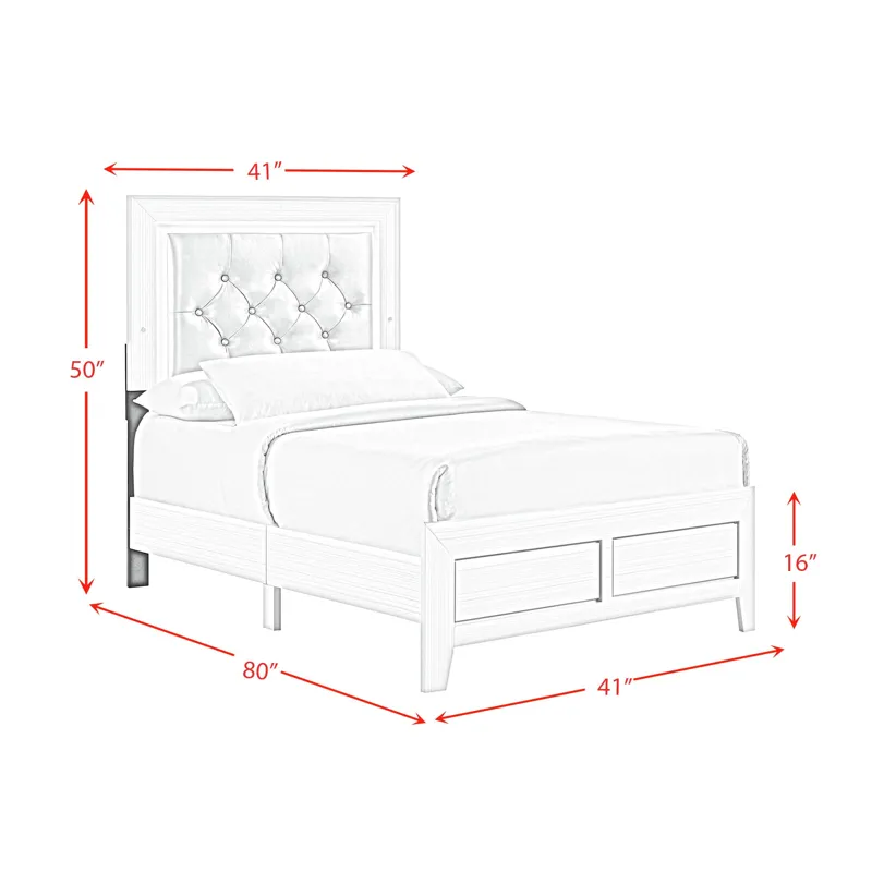 Belinda Twin Bed in White