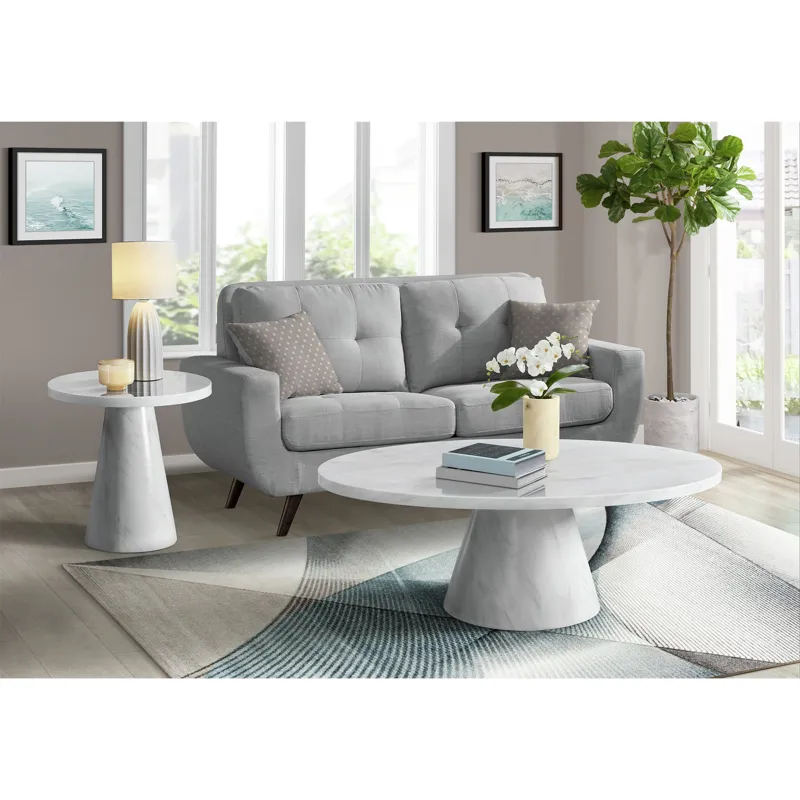 Bellini Oval Coffee Table Complete in White