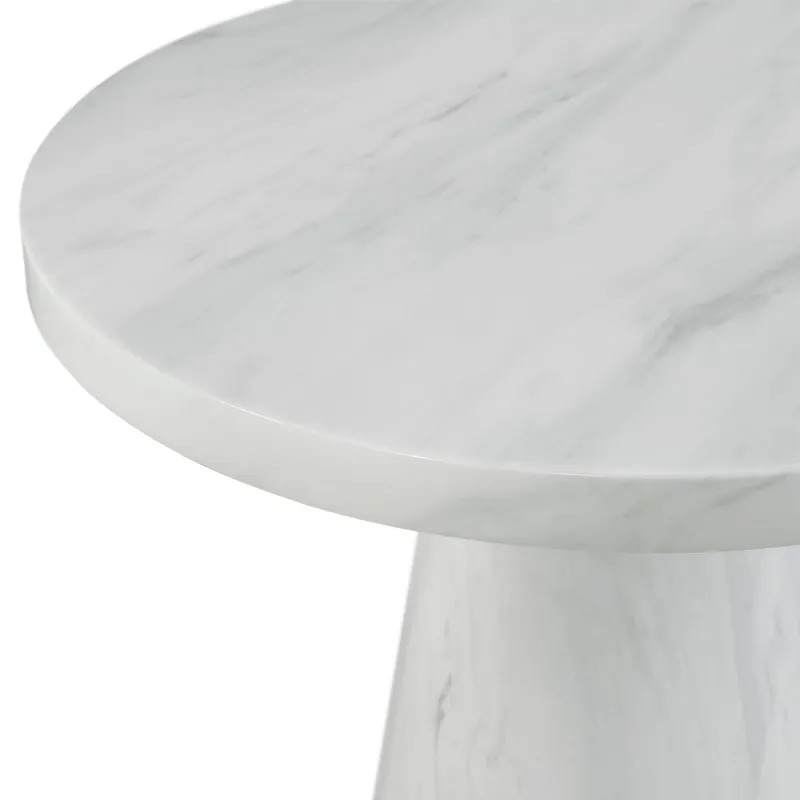Bellini Round Occasional End Table Complete in White