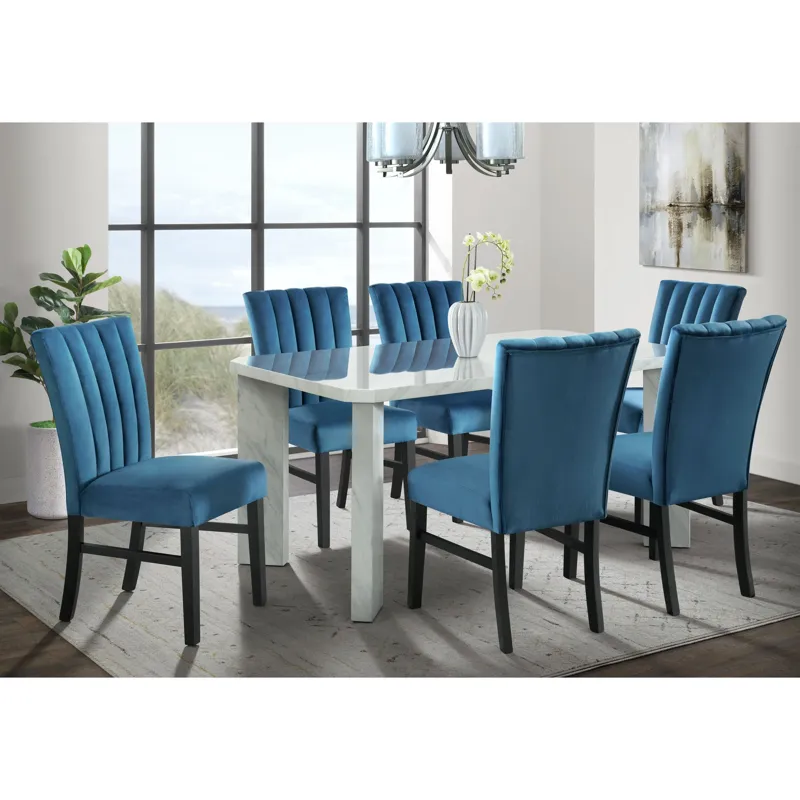 Bellini Side Chair in Navy Blue Velvet (2 Per Pack)