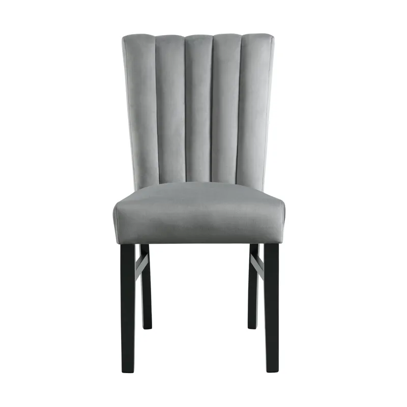 Bellini Side Chair in Grey Velvet (2 Per Pack)