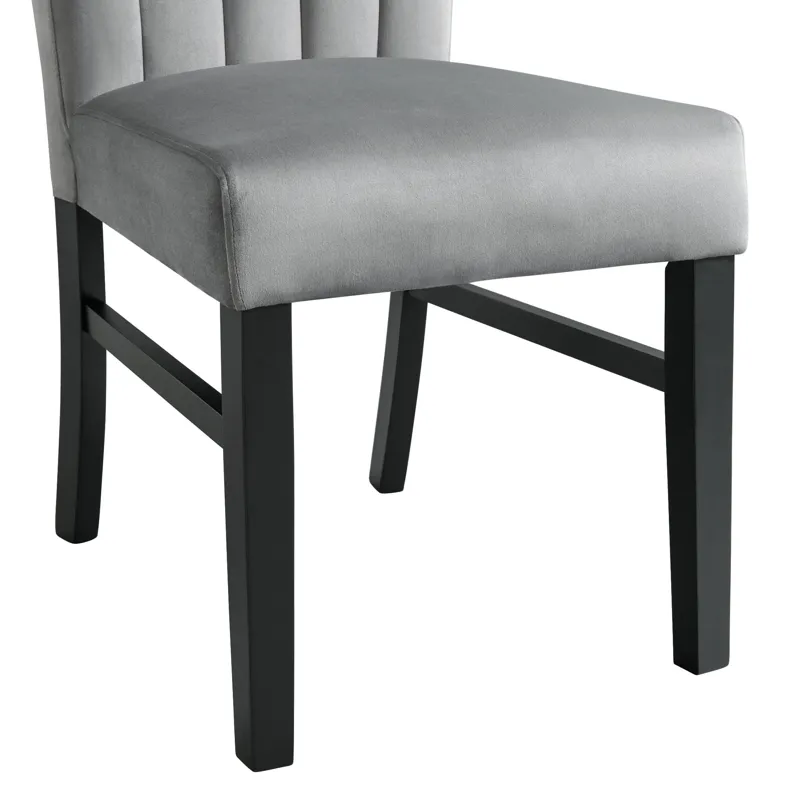 Bellini Side Chair in Grey Velvet (2 Per Pack)