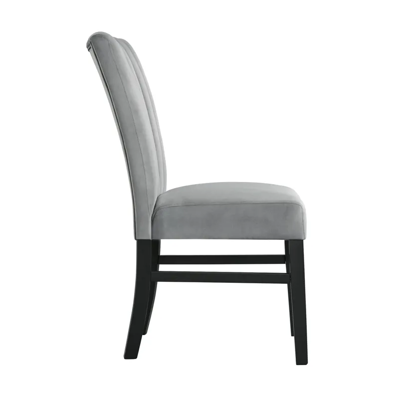 Bellini Side Chair in Grey Velvet (2 Per Pack)