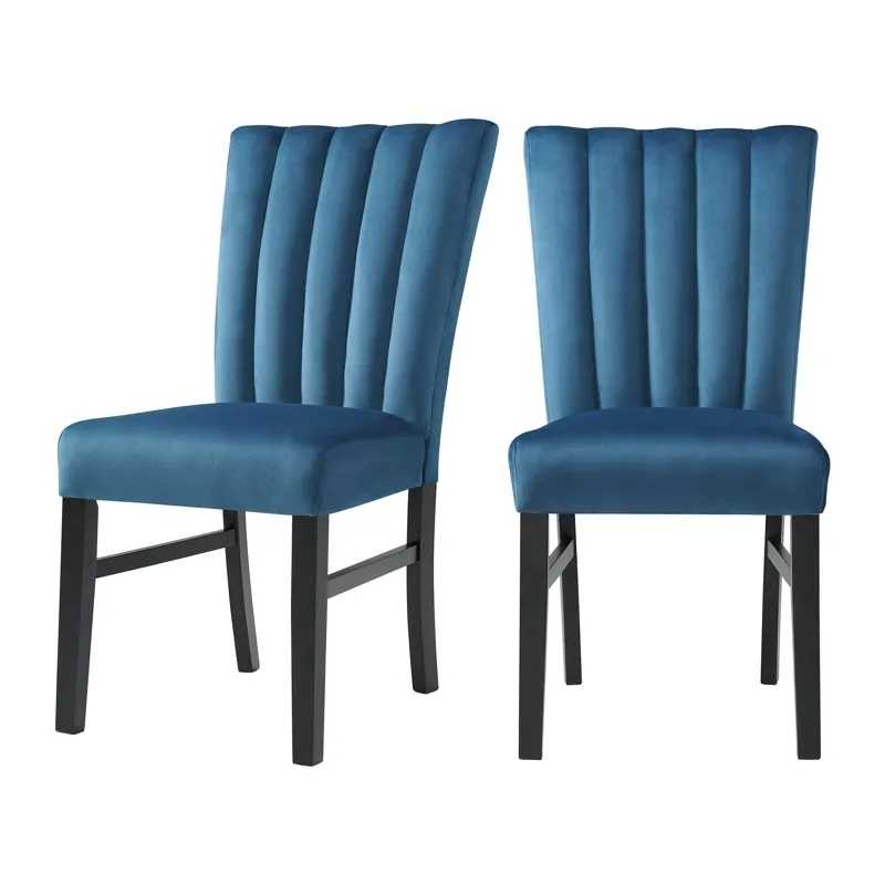Bellini Side Chair in Navy Blue Velvet (2 Per Pack)