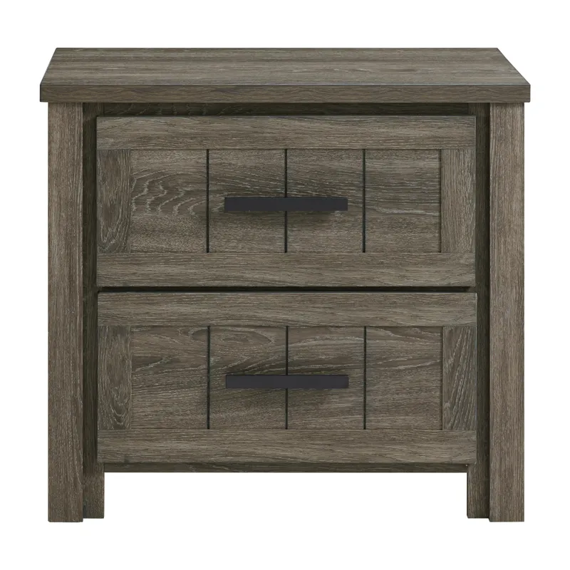 Beverley 2-Drawer Nightstand with USB in Mocha Grey