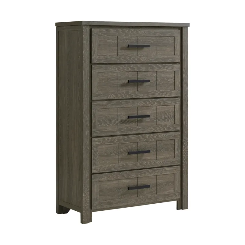 Beverley 5-Drawer Chest in Mocha Grey