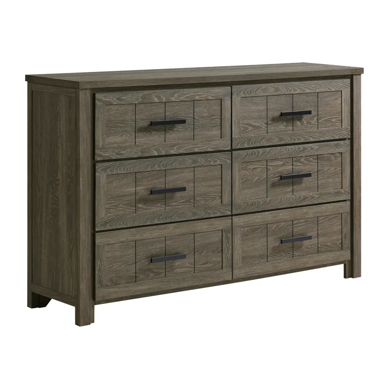 Beverley 6-Drawer Dresser in Mocha Grey