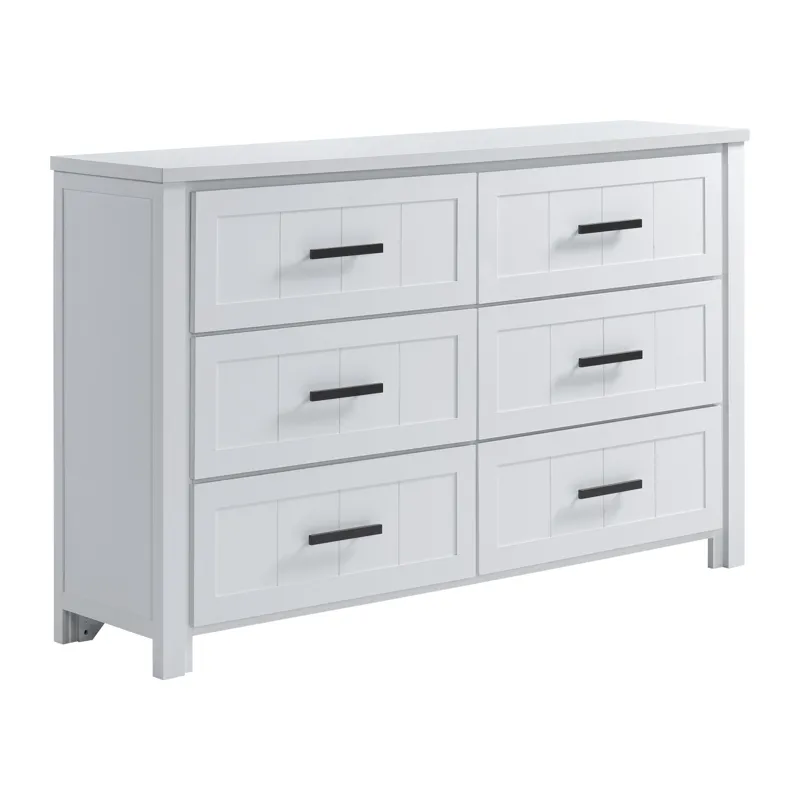Beverley 6-Drawer Dresser in White