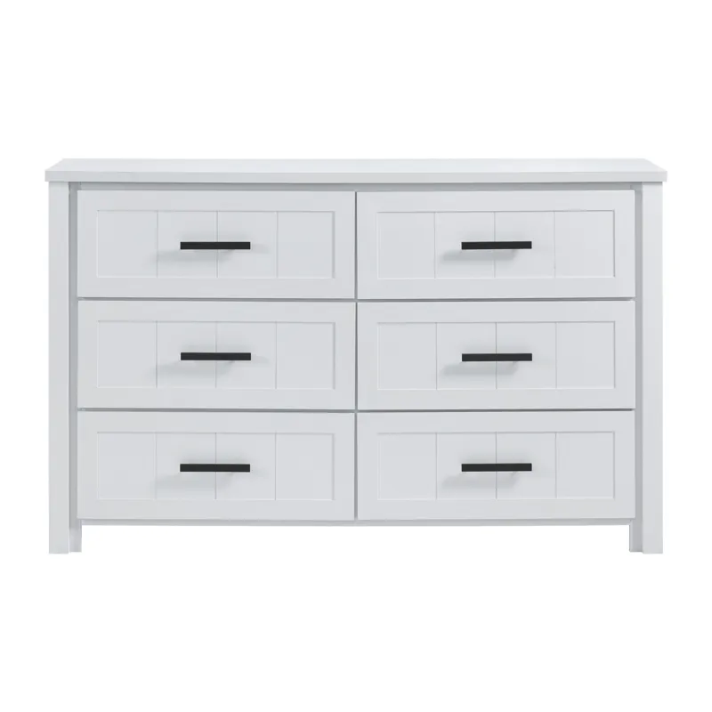 Beverley 6-Drawer Dresser in White