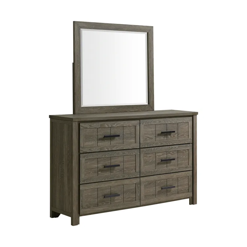 Beverley Dresser and Mirror Set in Mocha Grey