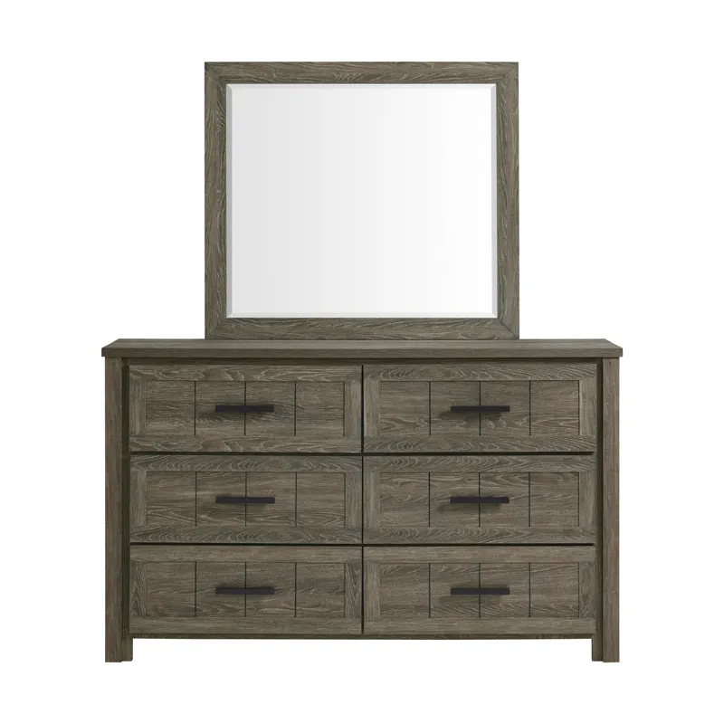 Beverley Dresser and Mirror Set in Mocha Grey