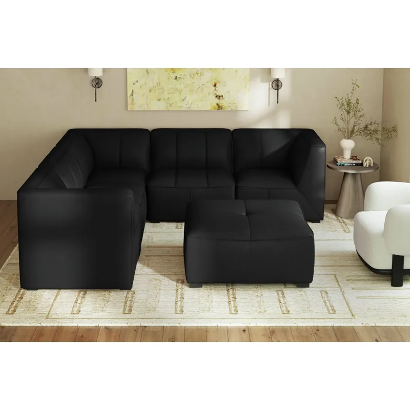 Blake Modular Ottoman in Pebble Black