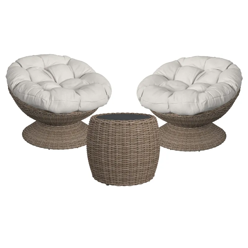 Blanco Three Piece Outdoor Living Set in Brown