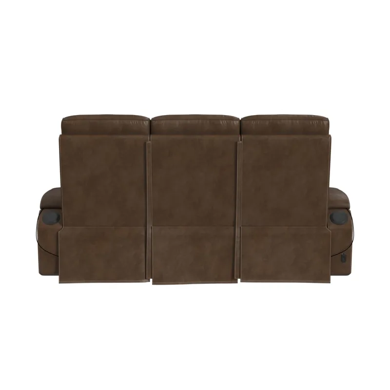 Bonanza P3 Sofa with I Table, reading light, heat, massage, LED, speaker and FD cup holder in Leathe