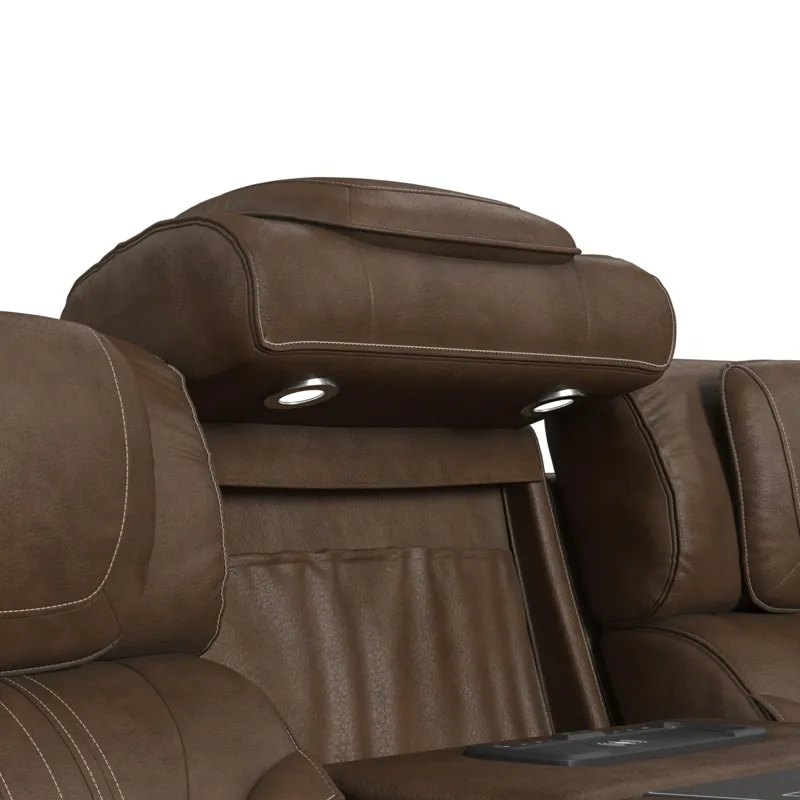 Bonanza P3 Sofa with I Table, reading light, heat, massage, LED, speaker and FD cup holder in Leathe