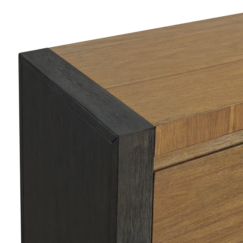 Breckenridge 2-Drawer Nightstand with LED & USB in Oak & Black