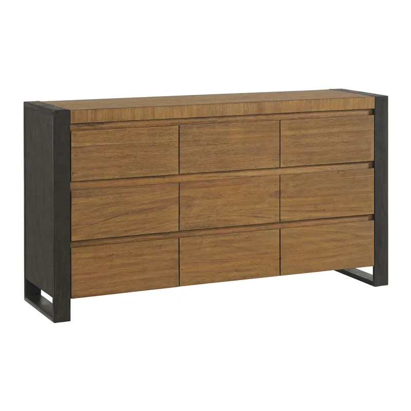 Breckenridge 9-Drawer Dresser in Oak & Black