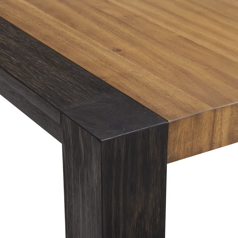 Breckenridge Dining Table with Oak Top in Black