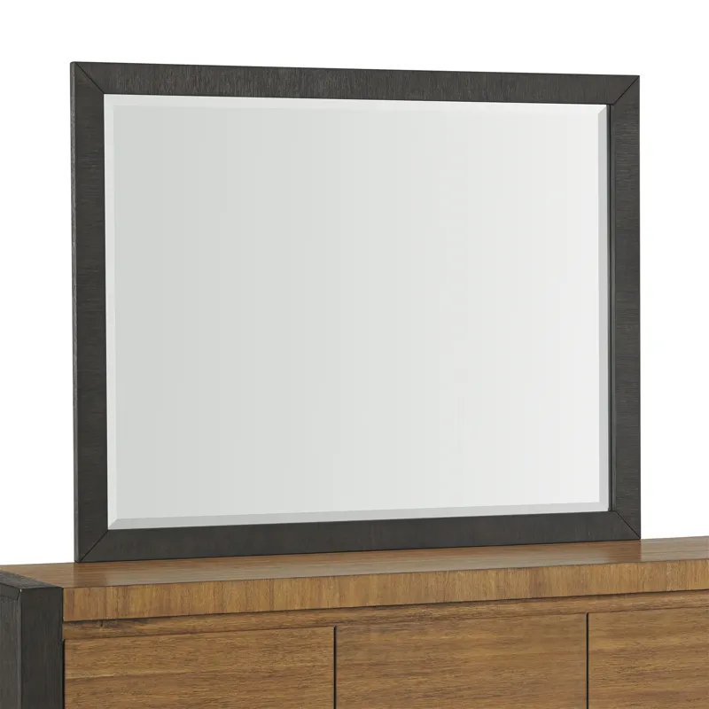 Breckenridge Dresser & Mirror Set in Oak & Black