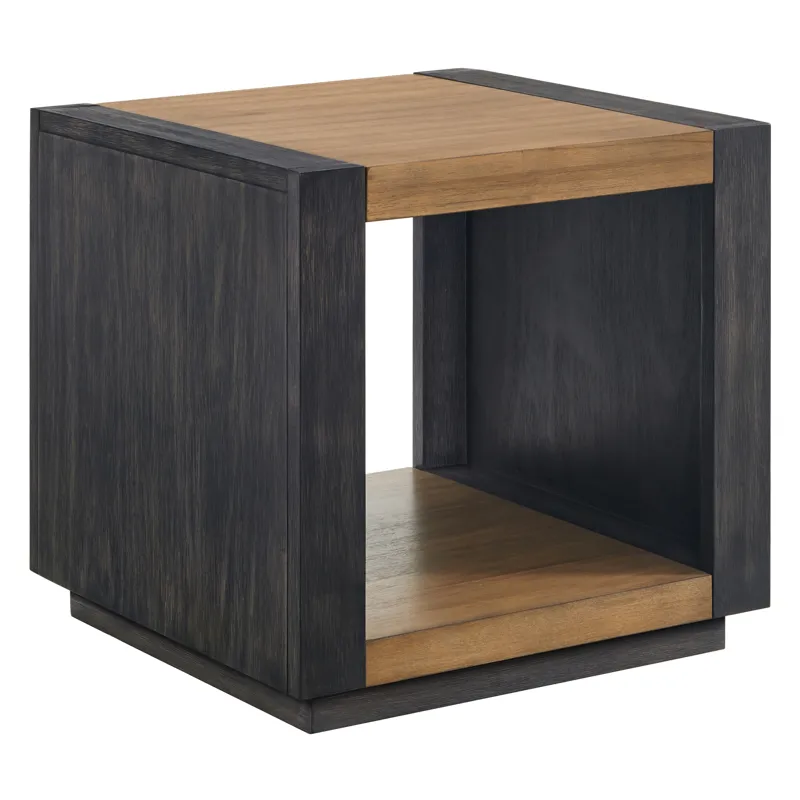 Breckenridge End Table in Light Oak & Black