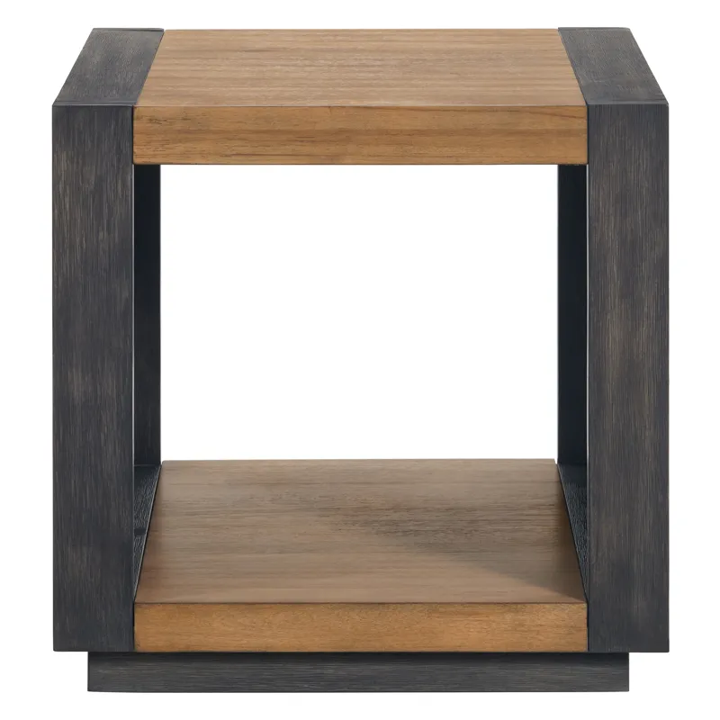 Breckenridge End Table in Light Oak & Black