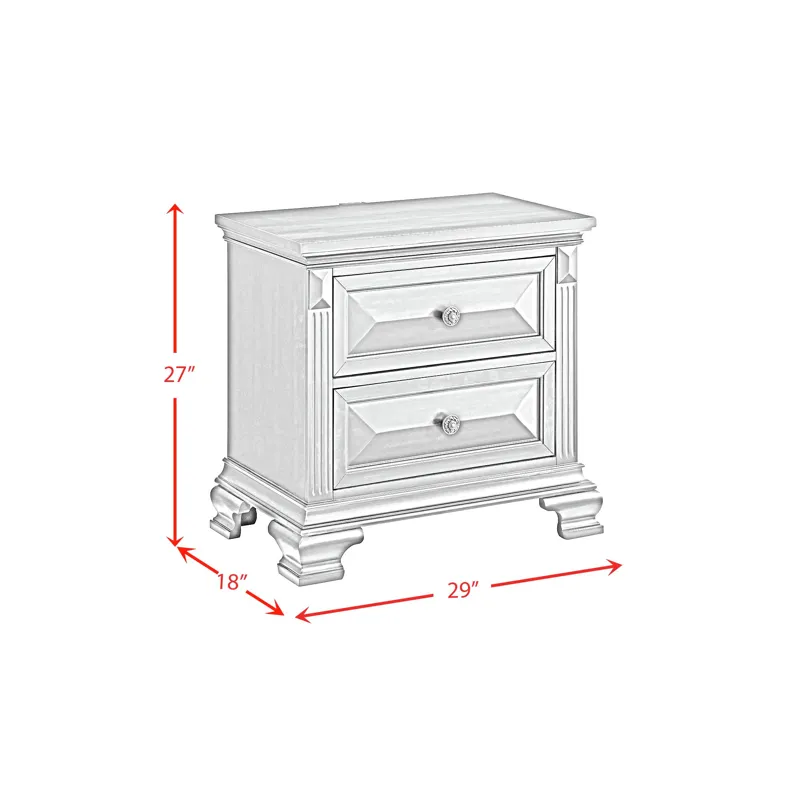 Bridgestone 2-Drawer Nightstand with USB in Black
