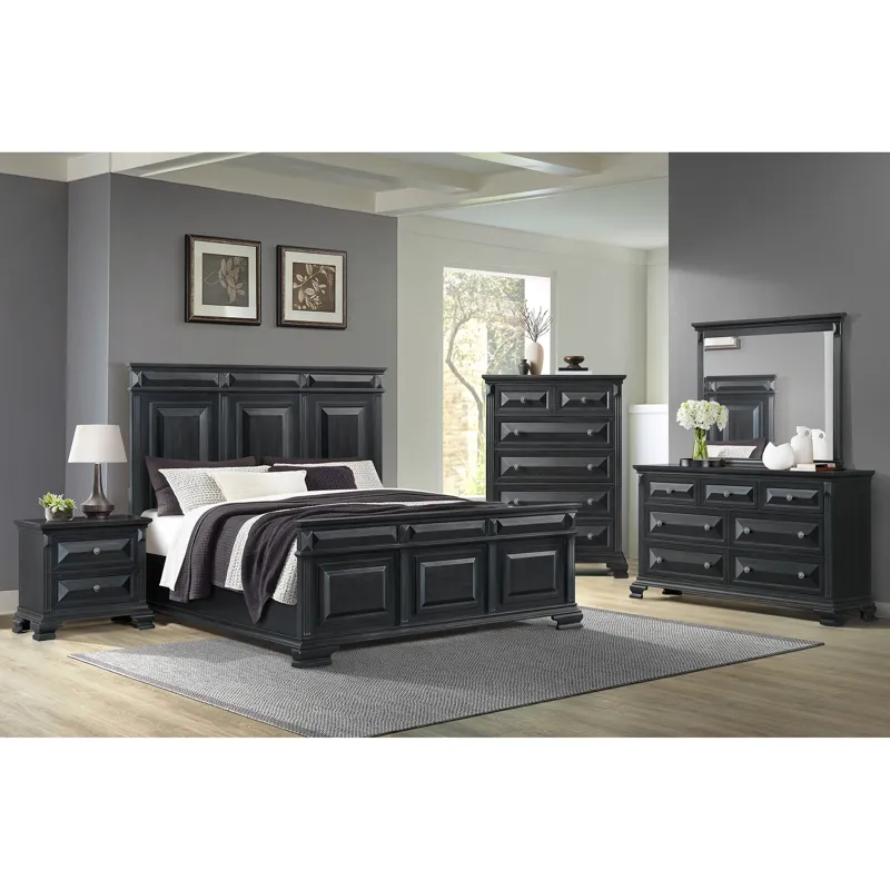 Bridgestone Queen Panel Bed in Black