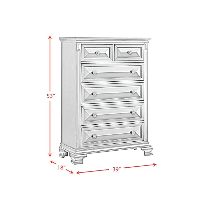 Bridgestone 6-Drawer Chest in Antique White