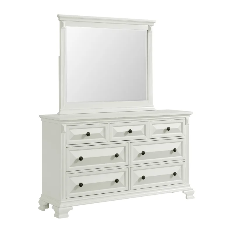 Bridgestone Dresser and Mirror Set in Antique White