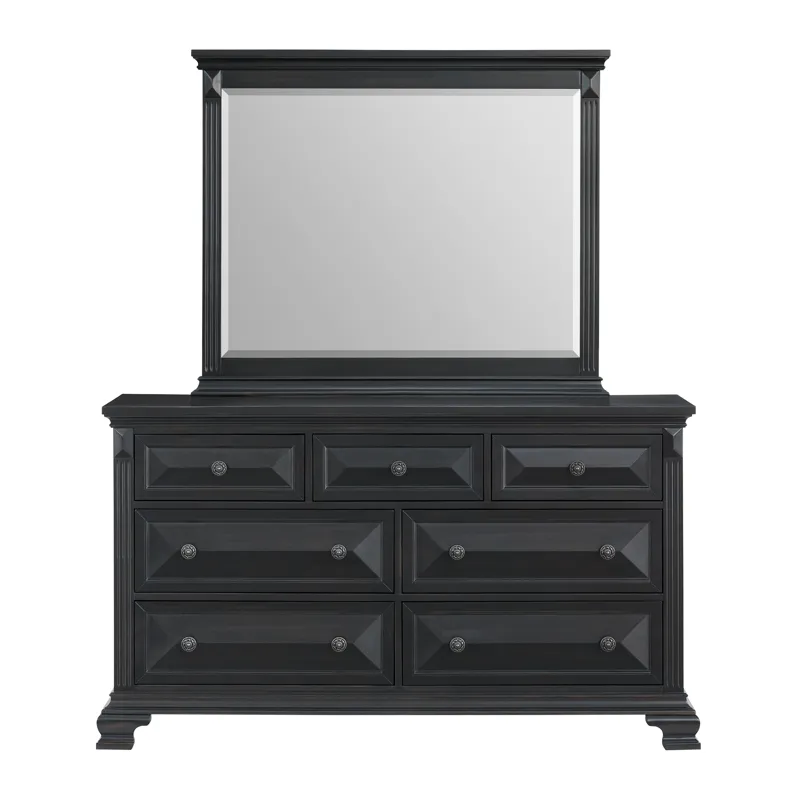 Bridgestone Dresser and Mirror Set in Black