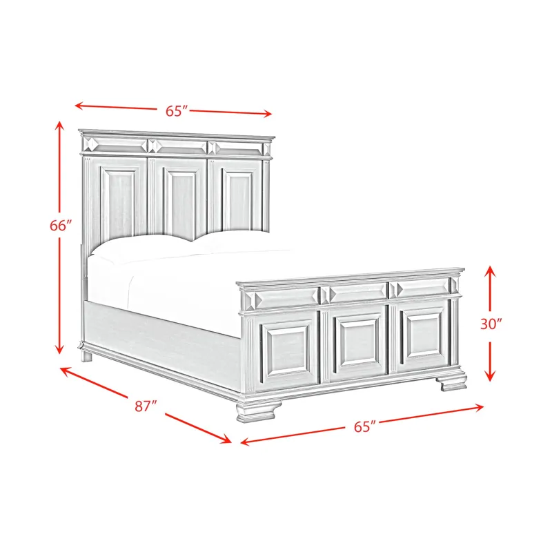 Bridgestone Queen Panel Bed in Antique White
