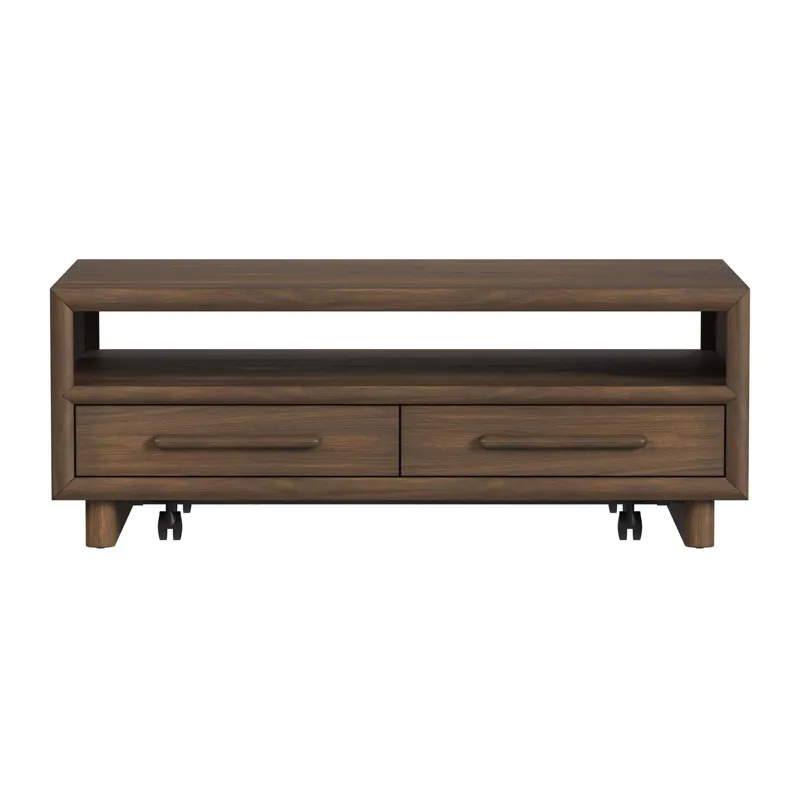 Brisbane 4-Drawer Coffee Table with Casters in Brown