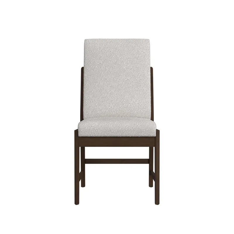 Brisbane Dining Side Chair with Boucle Beige Fabric in Brown (2 Per Carton)
