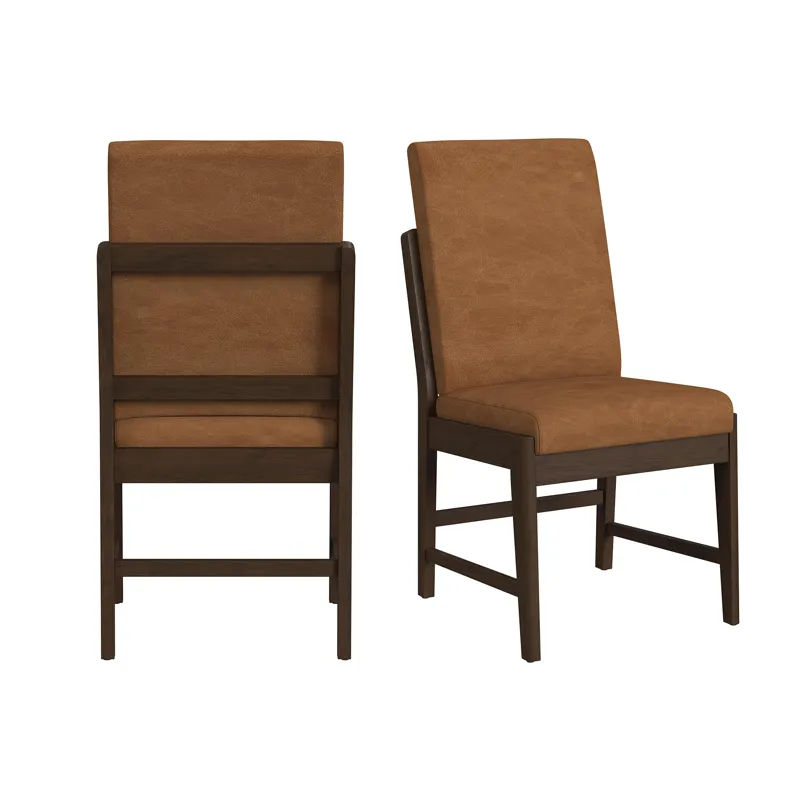 Brisbane Dining Side Chair with Bozeman Brown PU in Brown (2 Per Carton)