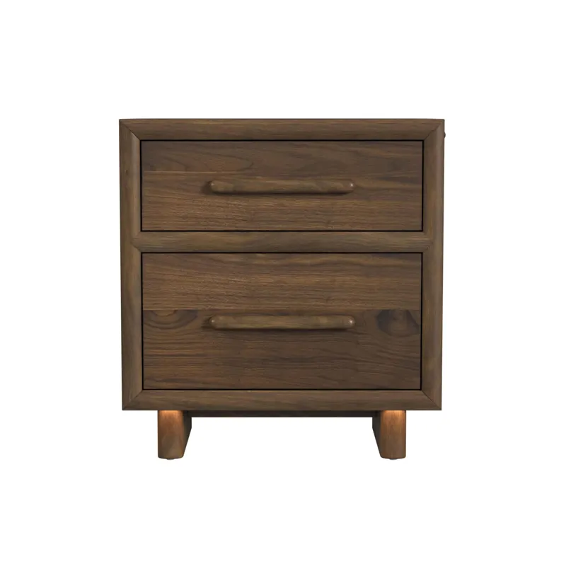 Brisbane Nightstand with USBC and LED in Brown