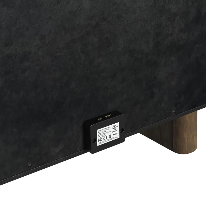 Brisbane Nightstand with USBC and LED in Brown