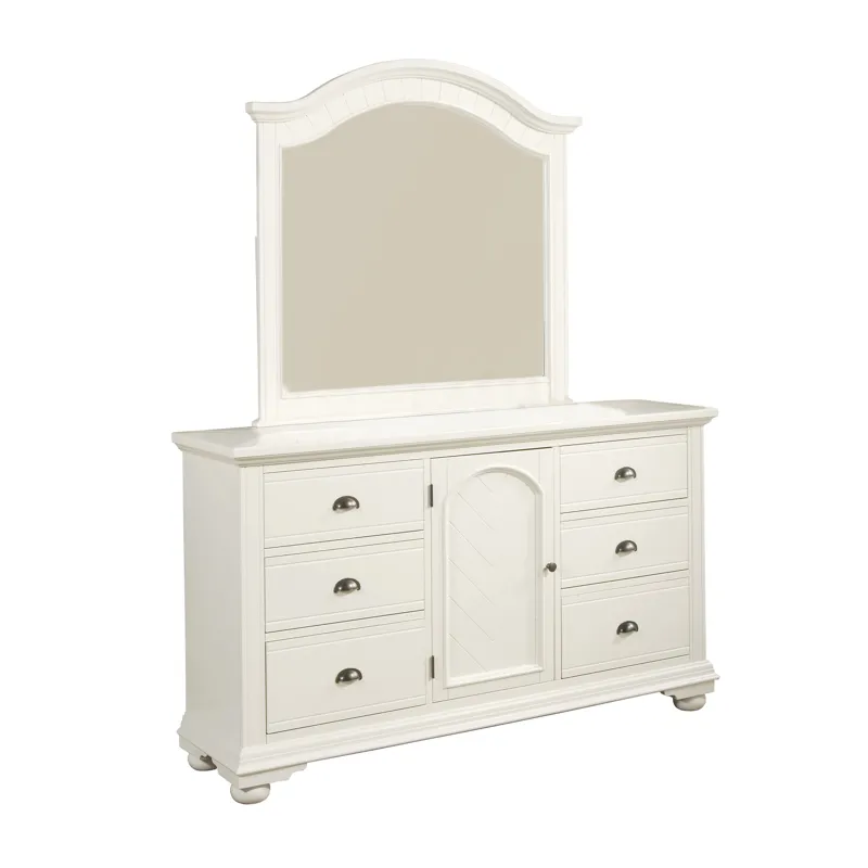 Brook White Dresser & Mirror Set