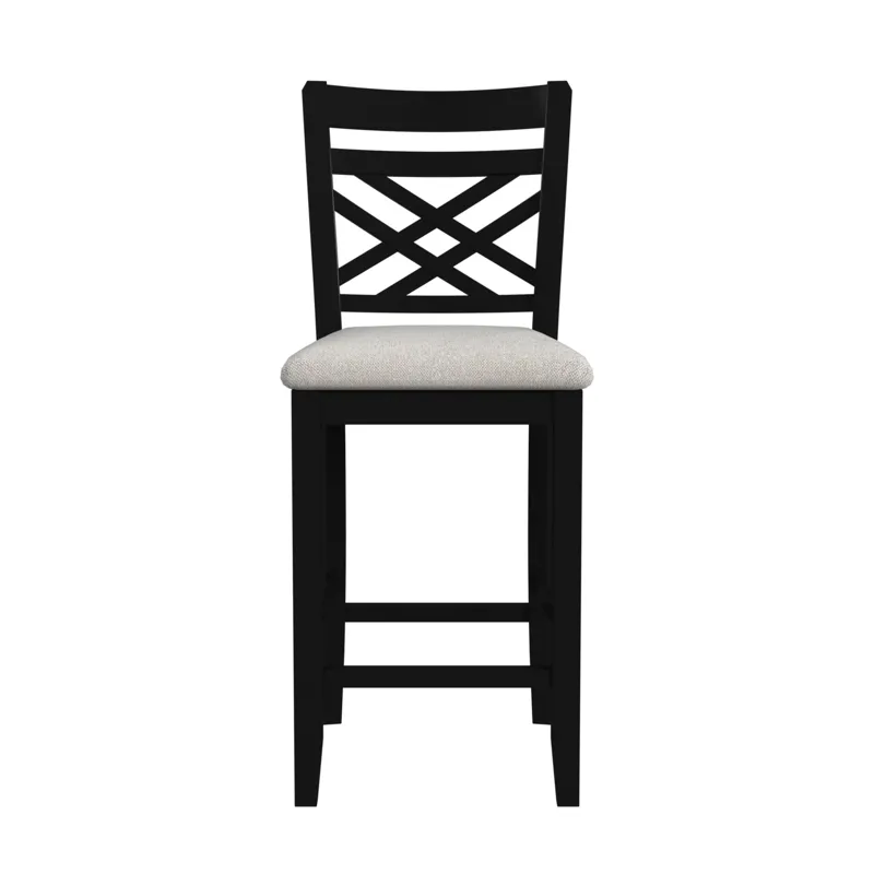 Brooks 5PC Counter Set with Table and 4 UPH Seat & Wood Back Chairs in Medium Brown & Black