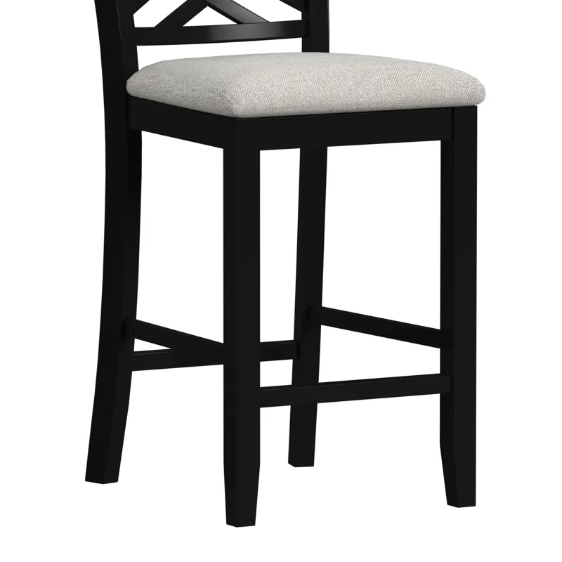 Brooks 5PC Counter Set with Table and 4 UPH Seat & Wood Back Chairs in Medium Brown & Black