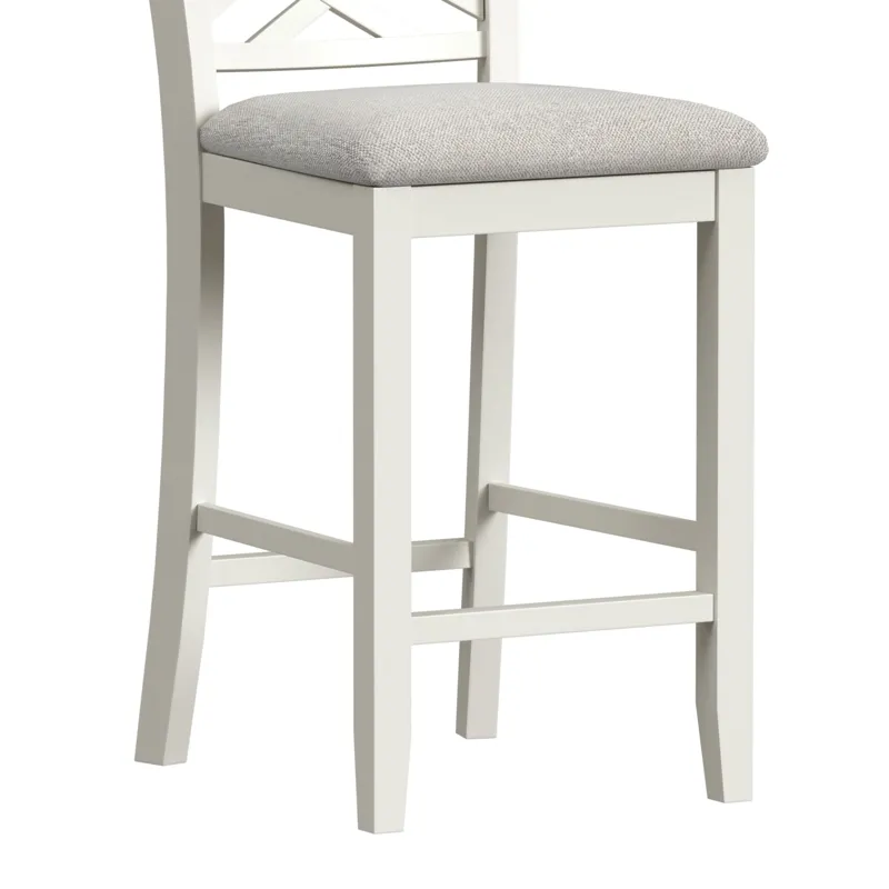 Brooks 5PC Counter Set with Table and 4 UPH Seat & Wood Back Chairs in Medium Brown & White