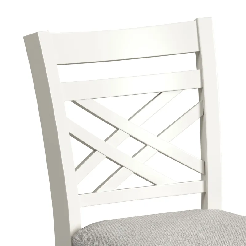 Brooks 5PC Counter Set with Table and 4 UPH Seat & Wood Back Chairs in Medium Brown & White