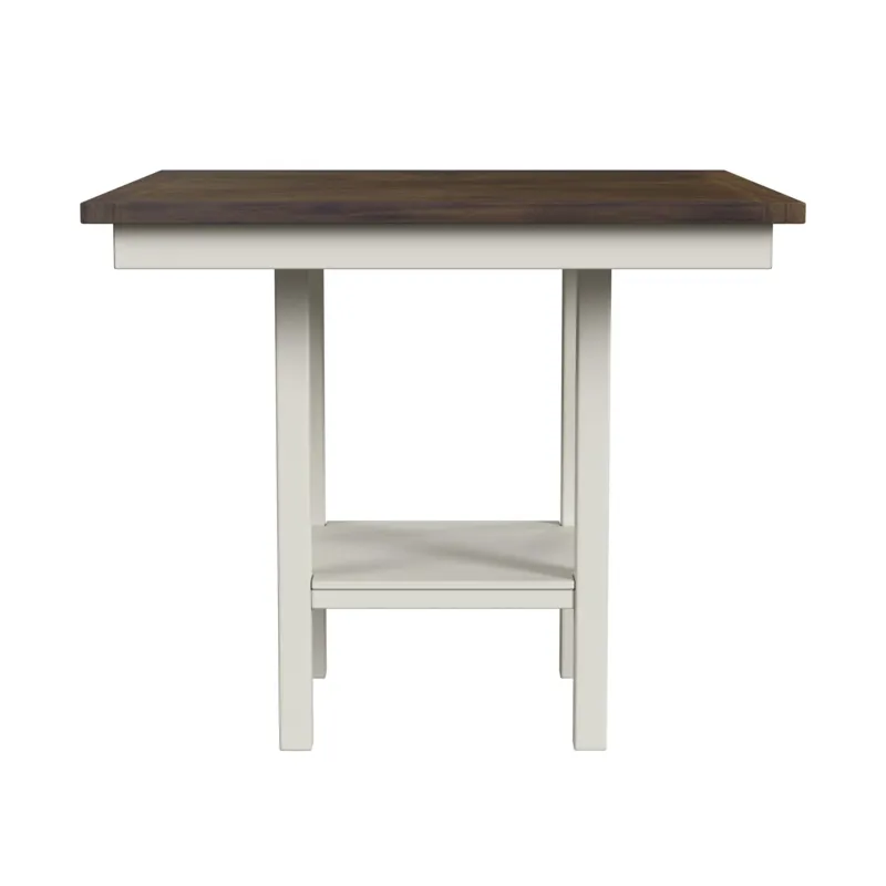 Brooks 5PC Counter Set with Table and 4 UPH Seat & Wood Back Chairs in Medium Brown & White