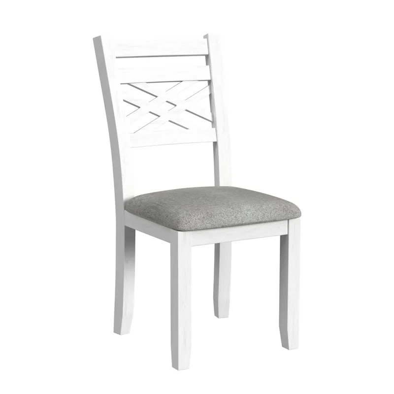 Brooks 6PC Dining Set with Table, 4 Wood Back and UPH Seat Chairs, and Bench in Medium Brown & White