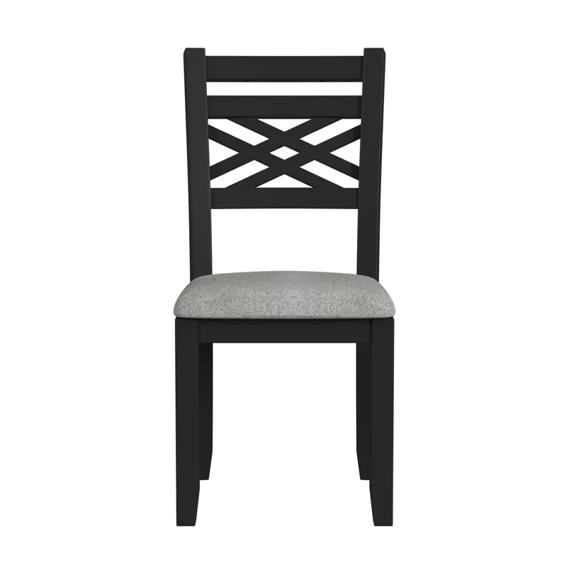 Brooks 6PC Dining Set with Table, 4 Wood Back and UPH Seat Chairs, and Bench in Medium Brown & Black