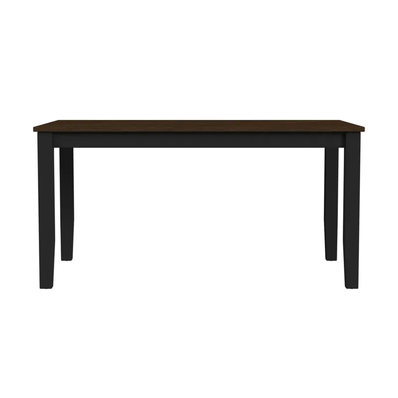 Brooks 6PC Dining Set with Table, 4 Wood Back and UPH Seat Chairs, and Bench in Medium Brown & Black