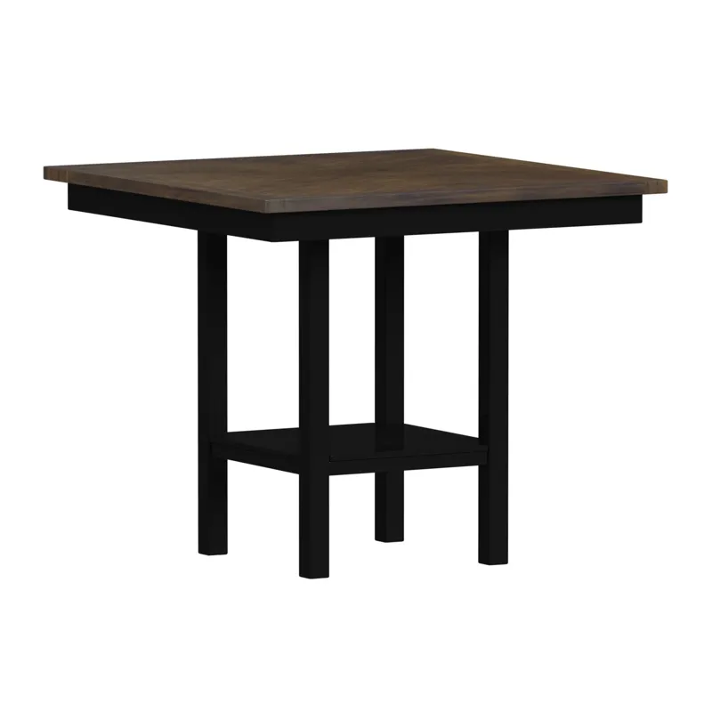 Brooks 5PC Counter Set with Table and 4 UPH Seat & Wood Back Chairs in Medium Brown & Black