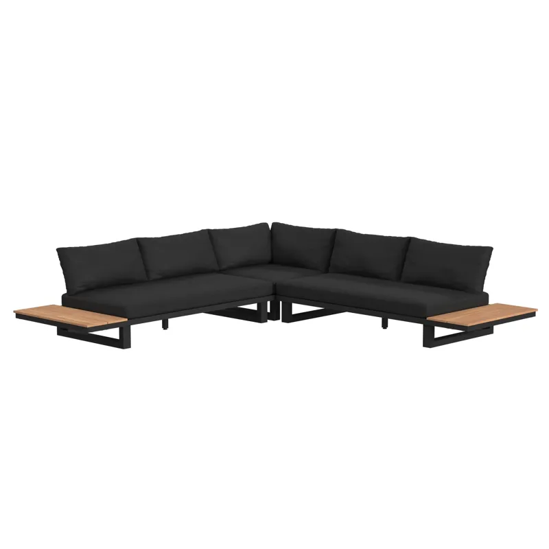 Cabana Three Piece Outdoor Living Set in Black